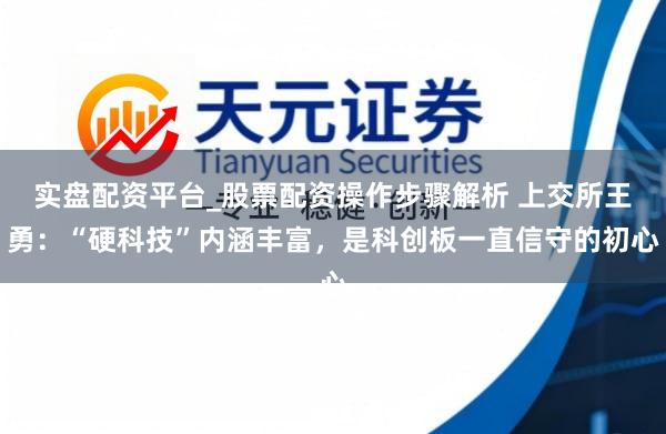 实盘配资平台_股票配资操作步骤解析 上交所王勇：“硬科技”内涵丰富，是科创板一直信守的初心